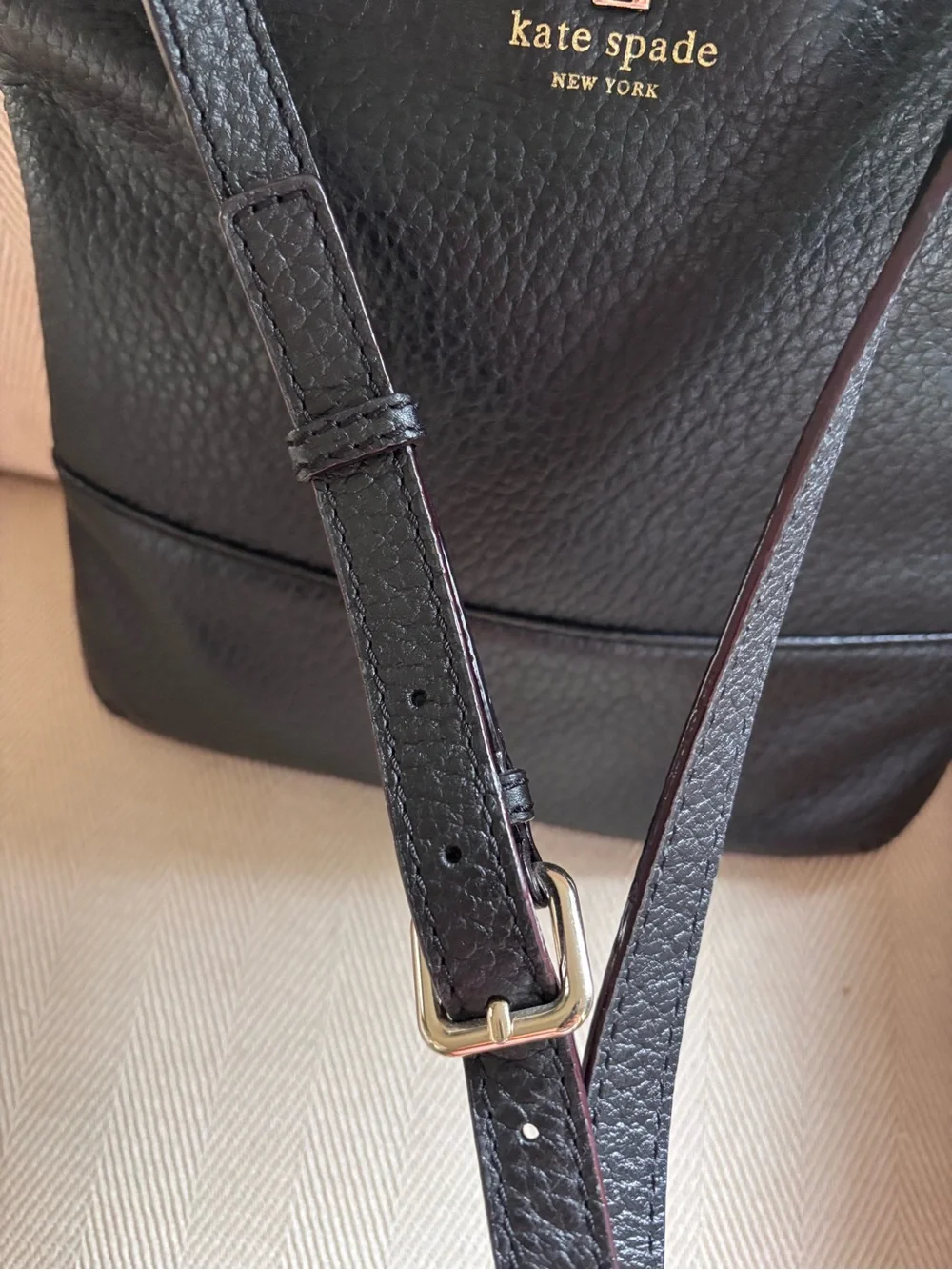 Kate Spade Southport Avenue Cora Black Pebbled Leather Crossbody Bag Y2K